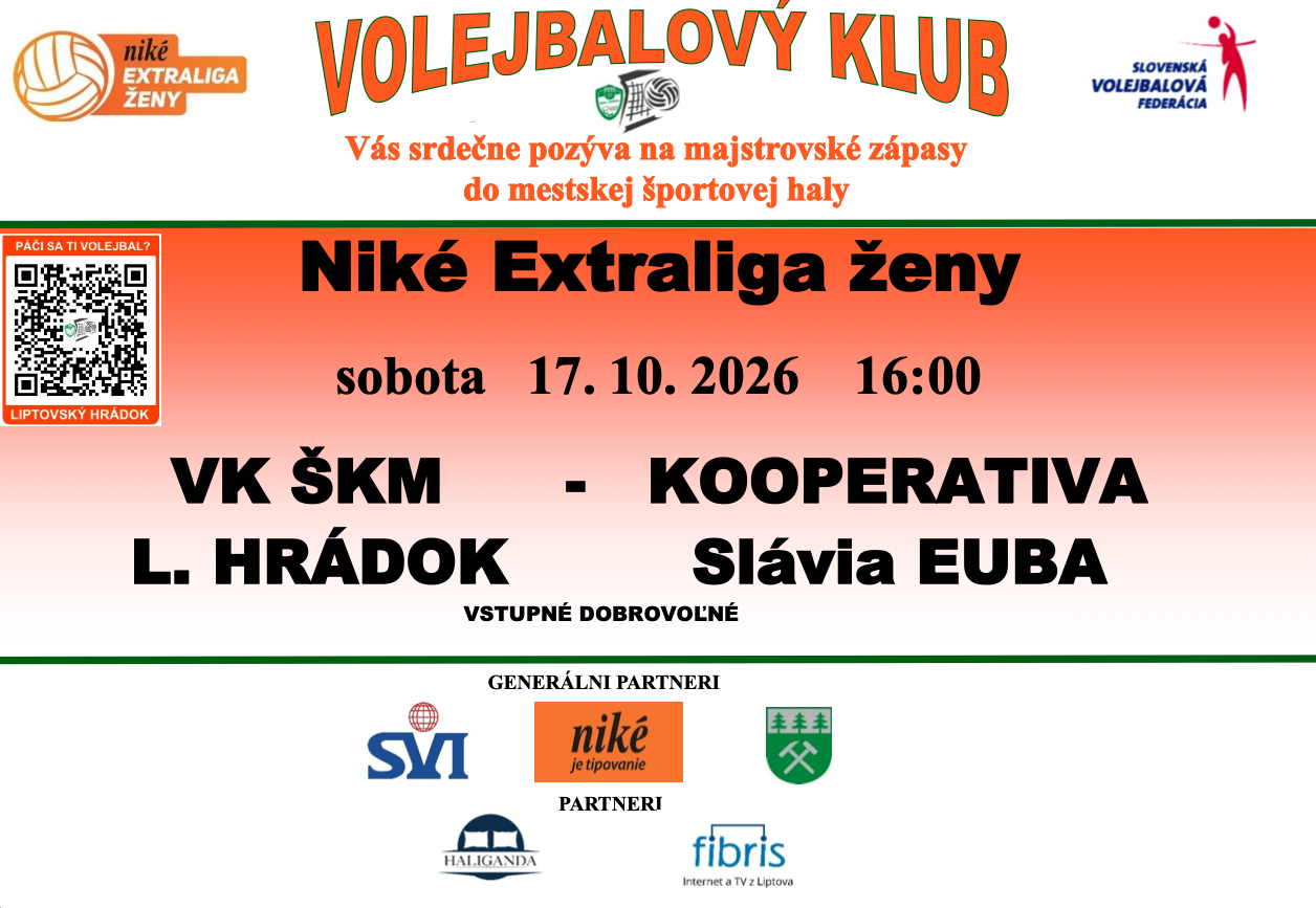 Niké Extraliga ženy - VK ŠKM Liptovský Hrádok
